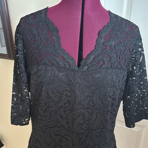 Garnet Hill Elegant Black Lace Dress - Picture 2 of 9